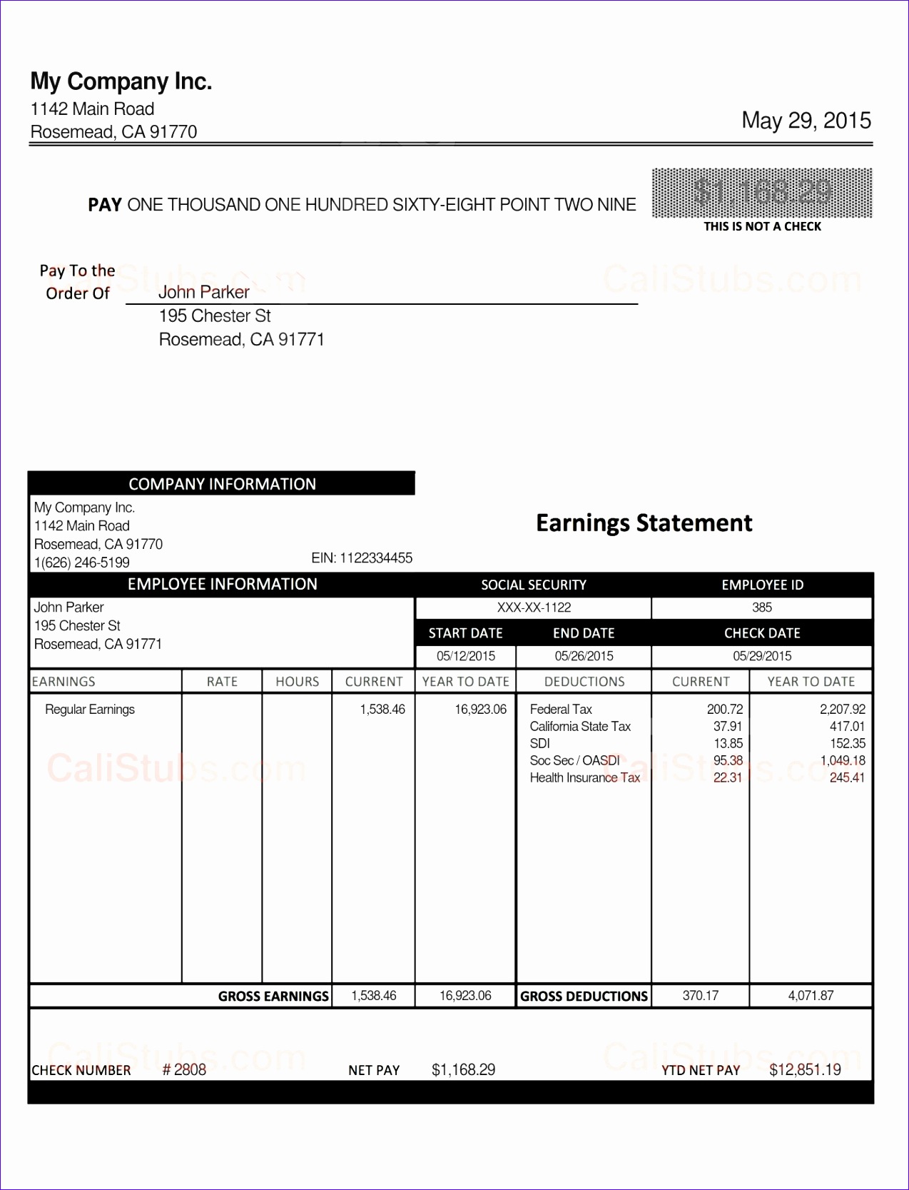 7 Excel Paycheck Template Excel Templates