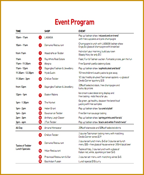 3 Fundraiser event Program Template FabTemplatez