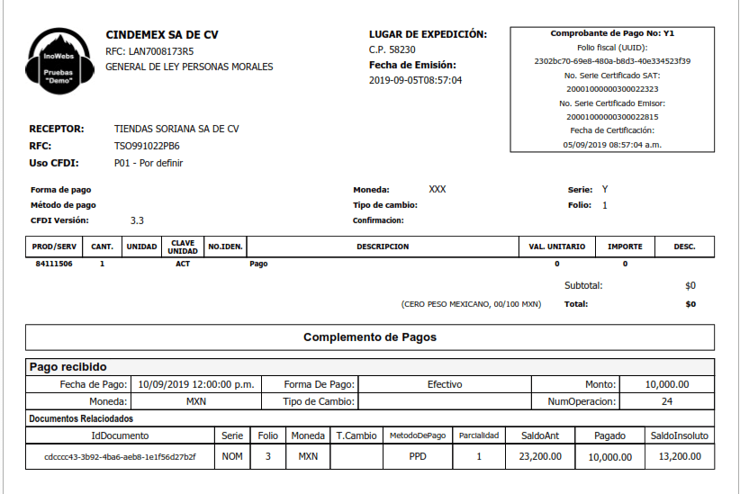 Inowebs Facturación electrónica Retenciones Addendas