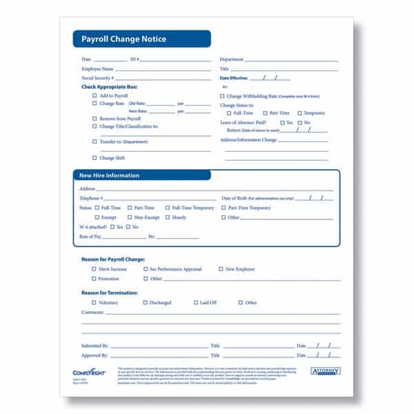 Employee Status Change Forms Find Word Templates