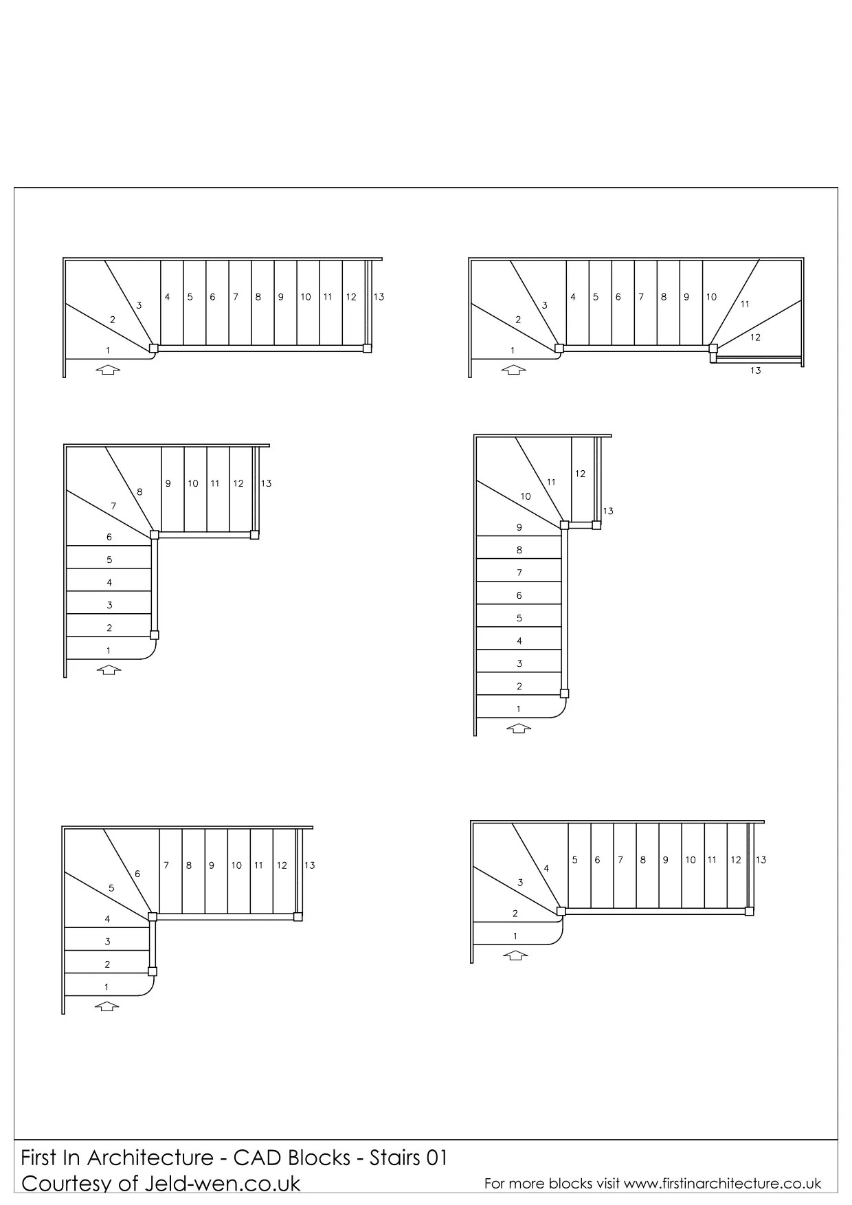 Free CAD Blocks Stairs First In Architecture