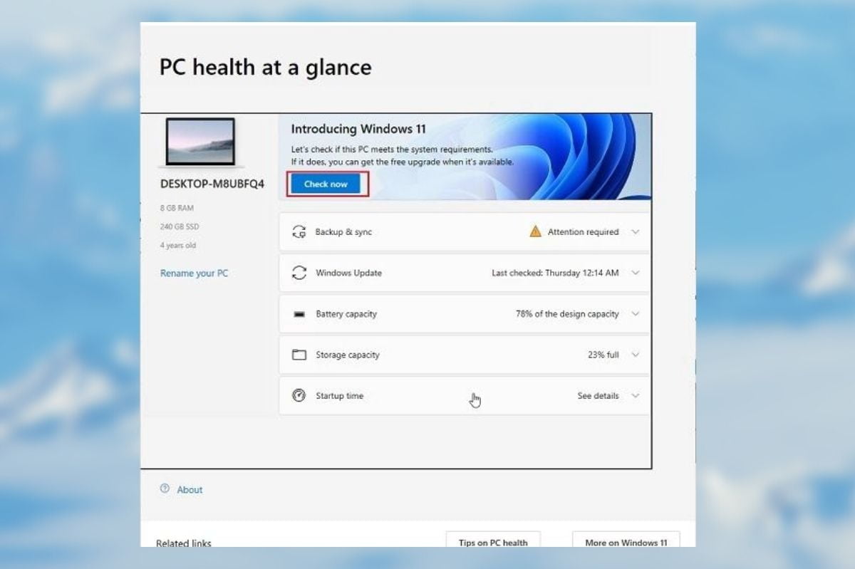 How to use the PC Health Check app Microsoft Support