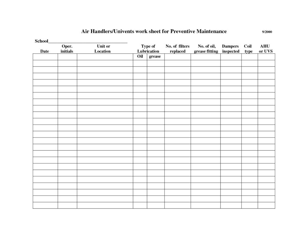 7+ Facility Maintenance Checklist Templates Excel Templates