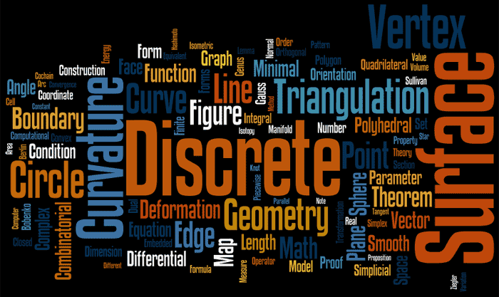 Word Cloud of Discrete Differential Geometry. Software Generator.