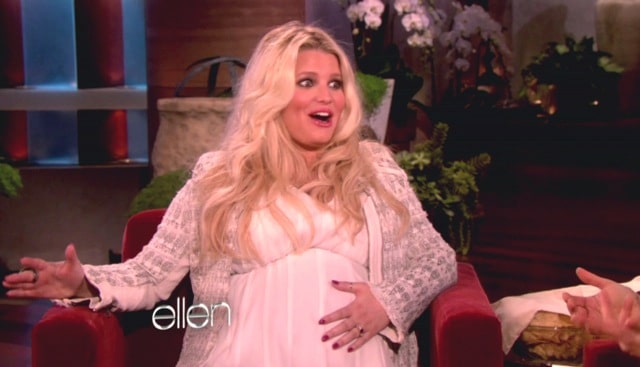 Very pregnant Jessica Simpson on The Ellen Degeneres Show