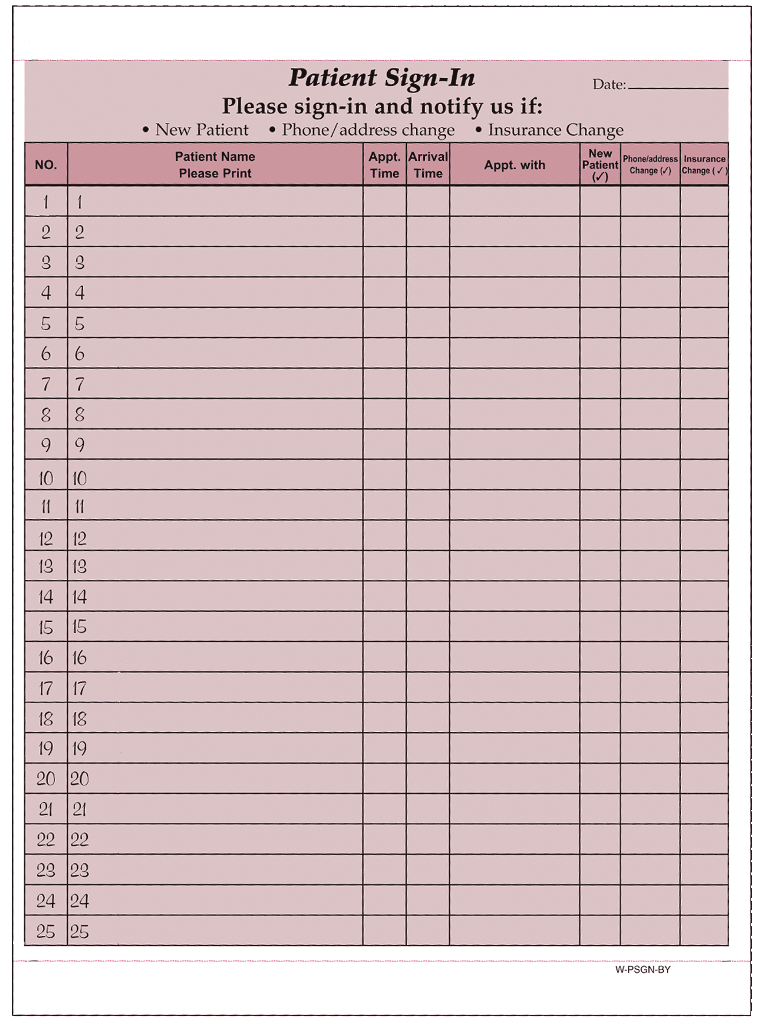 HIPAA Patient Signin Sheets Health Forms & Systems, Inc.