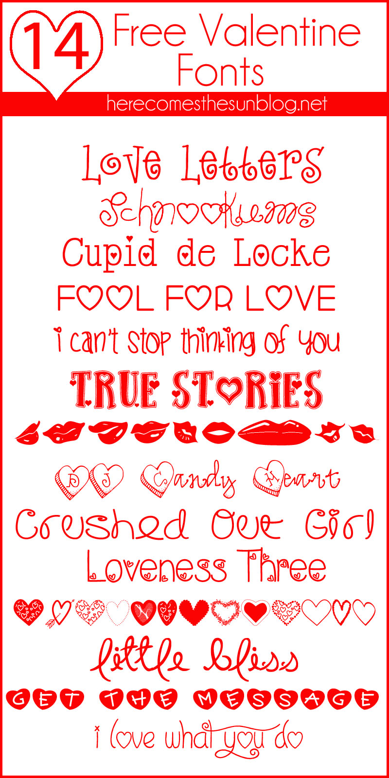 Free Valentine Fonts Here Comes The Sun