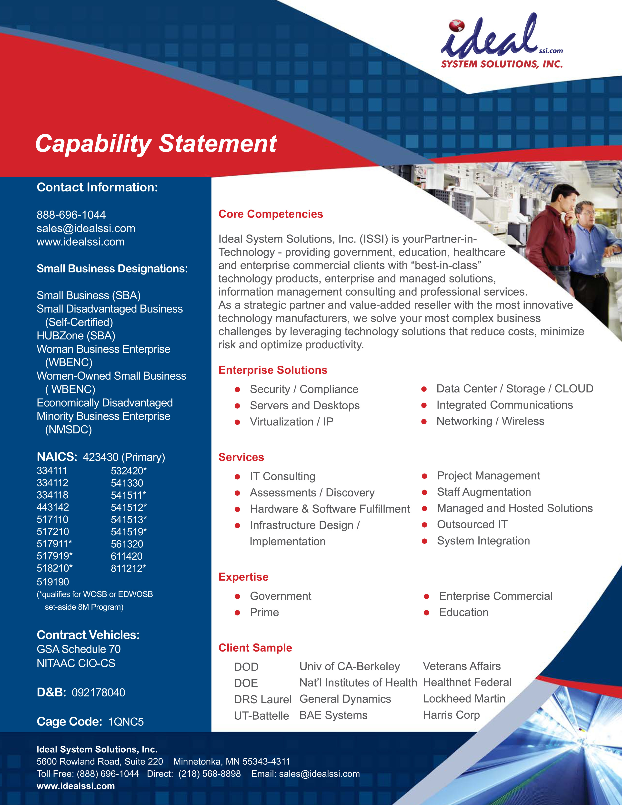Capability Statement Ideal System Solutions, Inc.Ideal System Solutions, Inc.