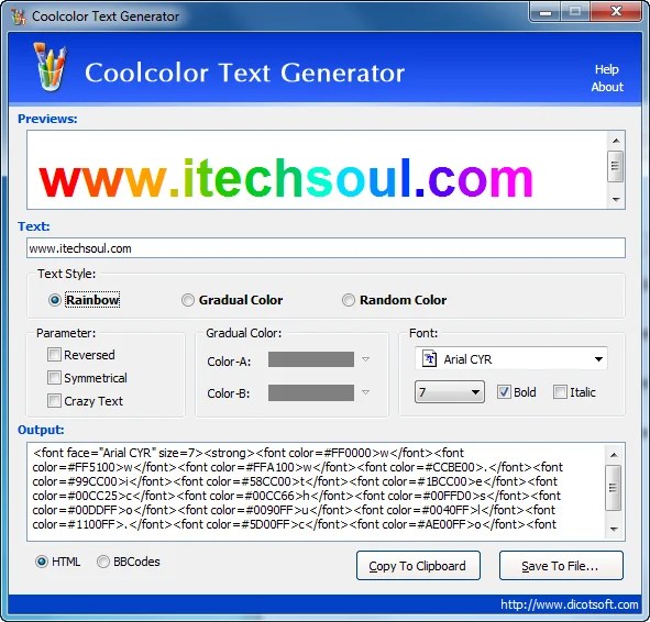 CoolColor Text Generator Portable v1.0
