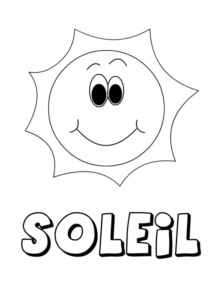 Coloriage soleil 20 modèles à imprimer