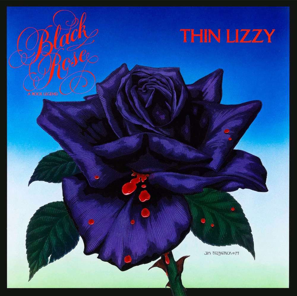 BLACK ROSE with back album cover Jim FitzPatrick