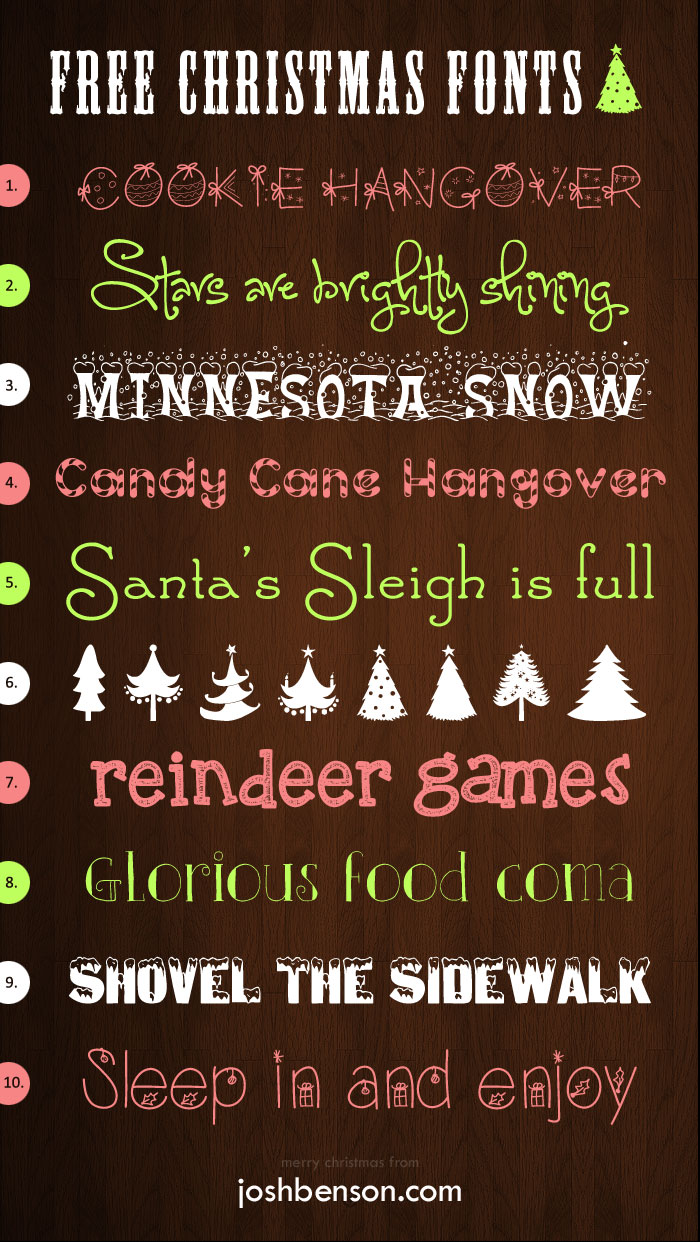 10 free Christmas fonts for your projects • Josh Benson