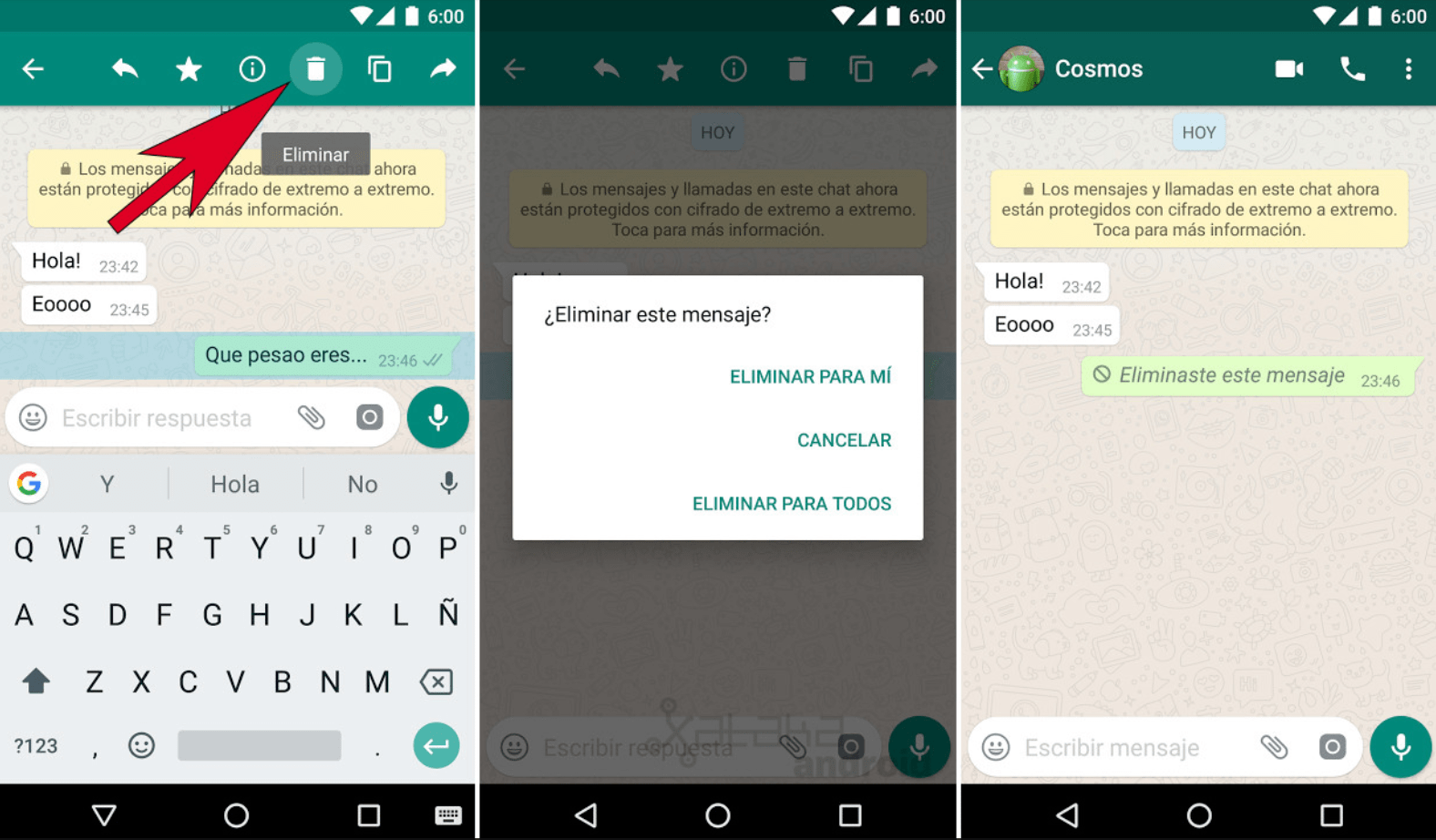 ¿Cómo eliminar los mensajes de WhatsApp si la regaste?