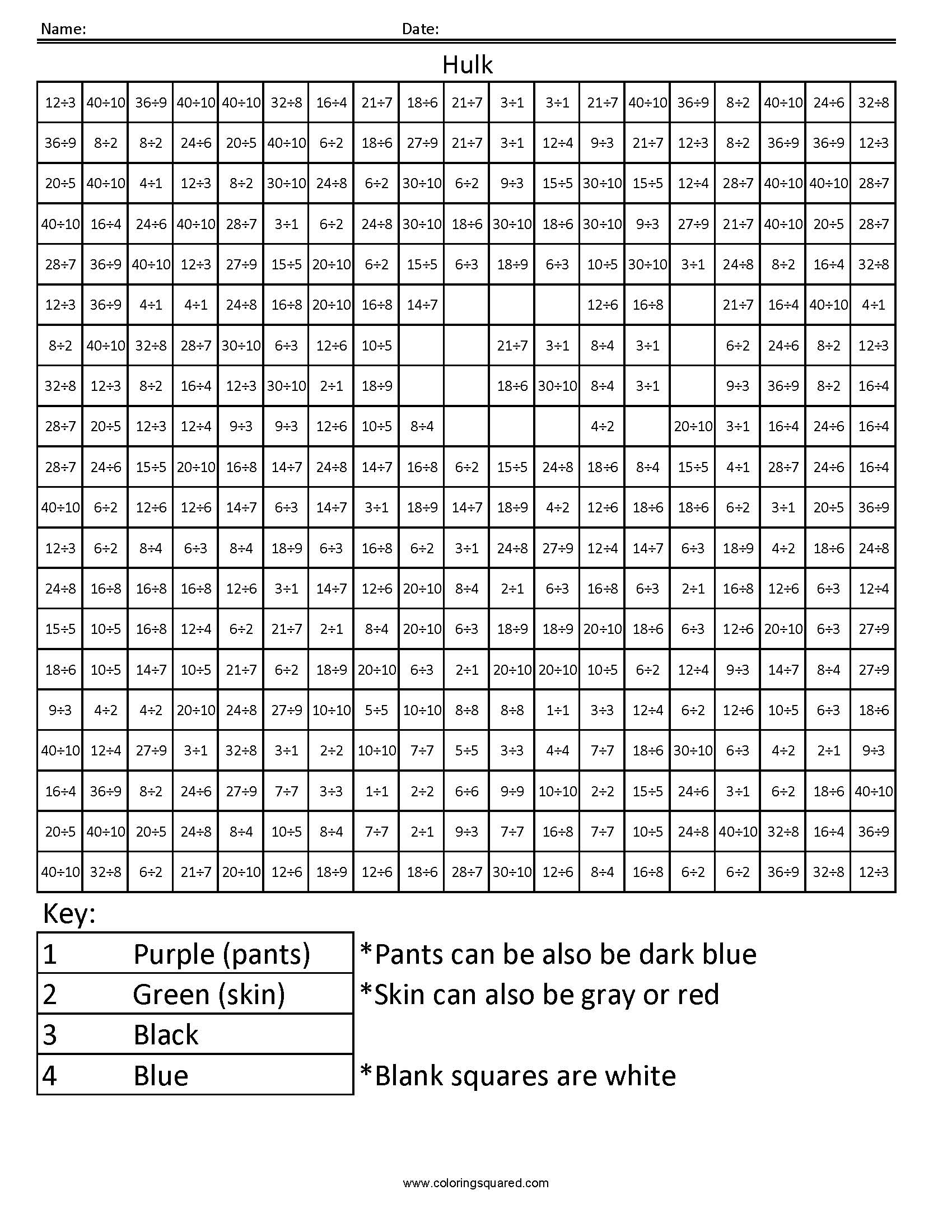 22 Funtodo Division Color by Number Printables Kitty Baby Love