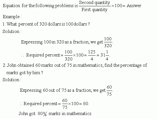 Expressing One Quantity as a Percentage of Another Quantity MEAP
