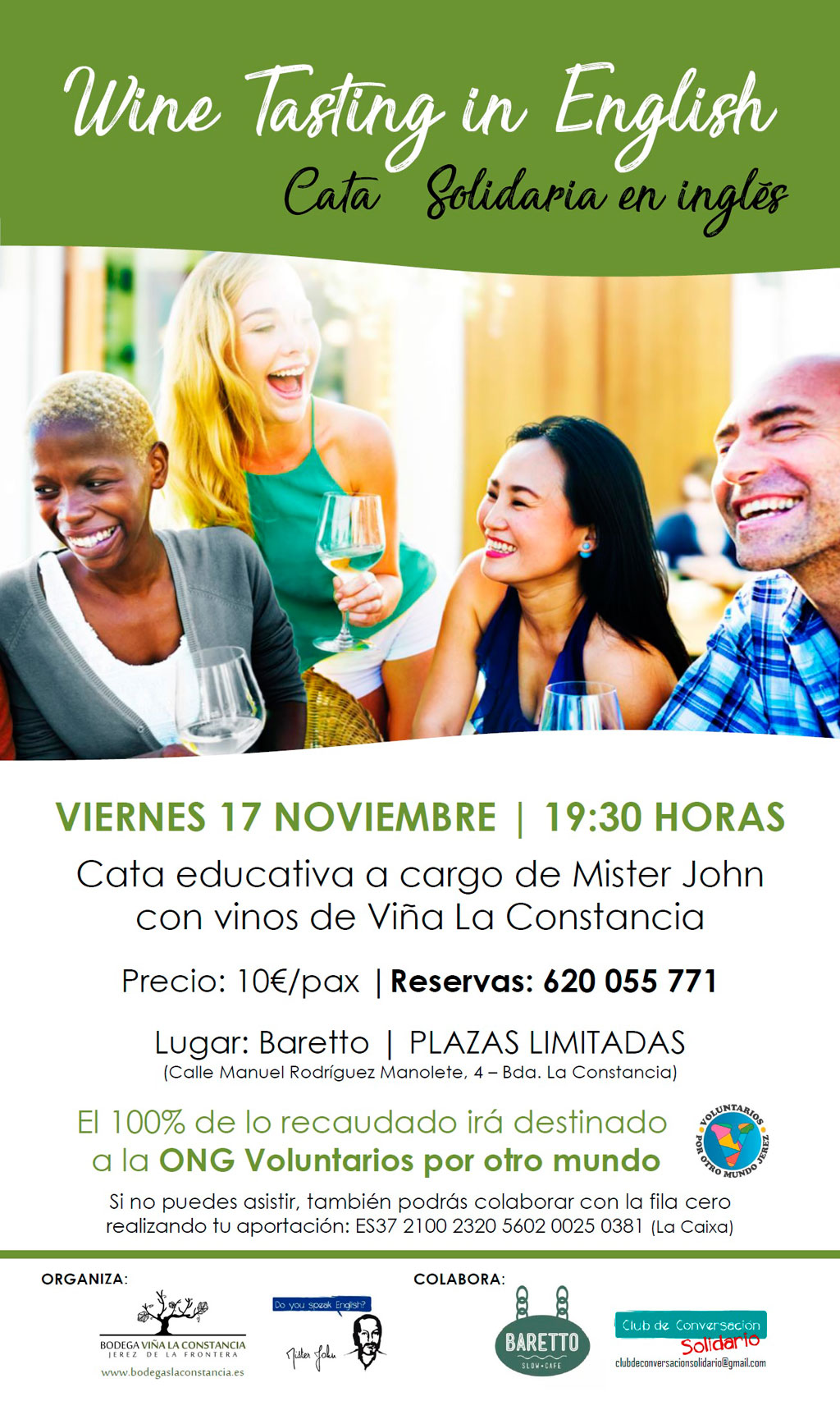 Una cata solidaria en inglés para enseñar las características de los