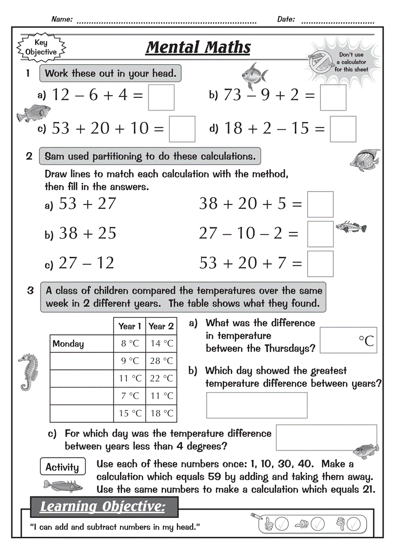 Year 4 Homework Sheets Learning Printable