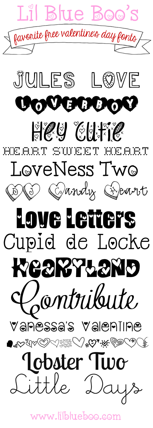 Favorite FREE Valentine's Day Fonts