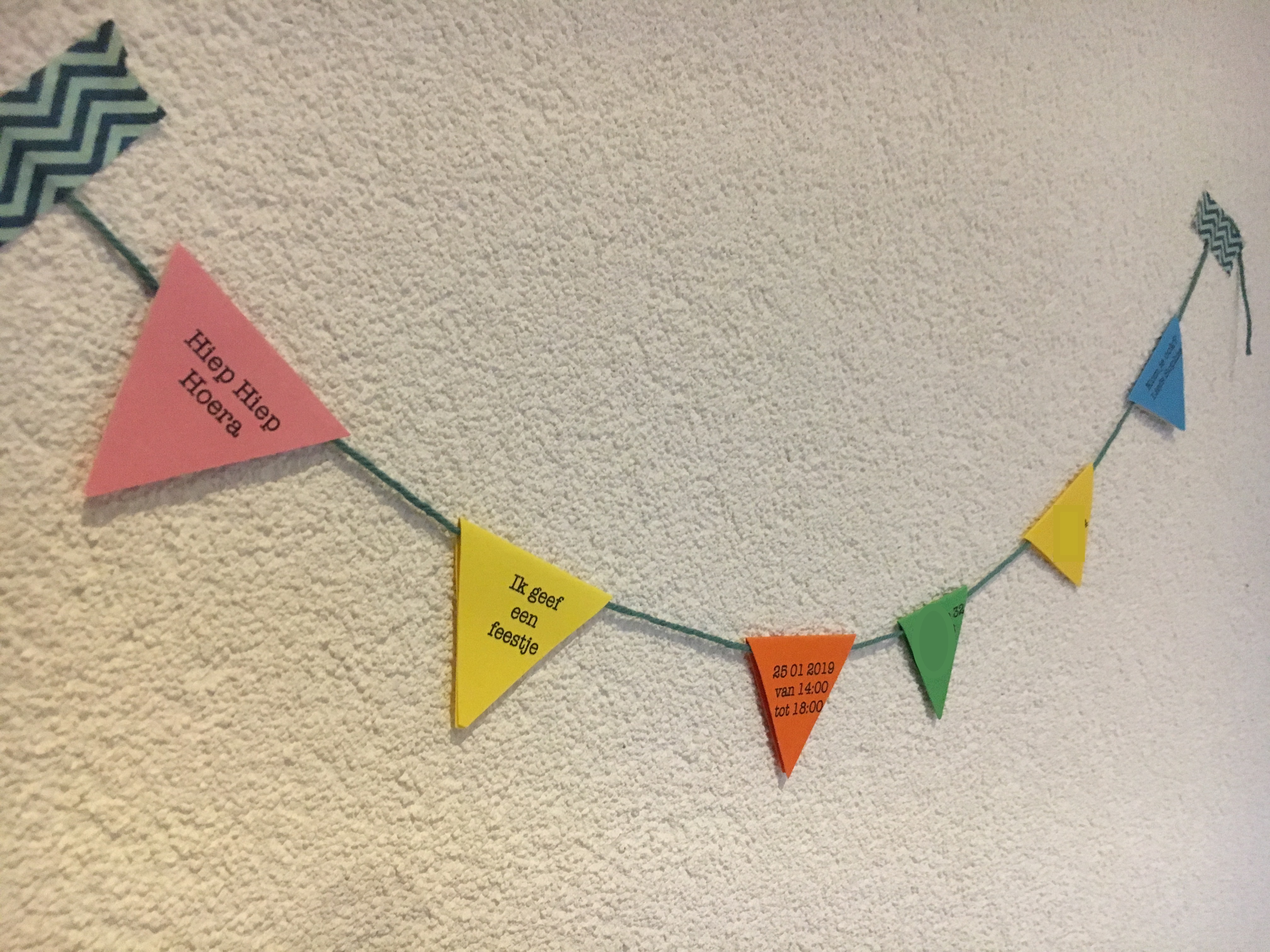 Uitnodiging Kinderfeestje Vlaggetjes Vlaggenlijn Origineel Zelf Maken