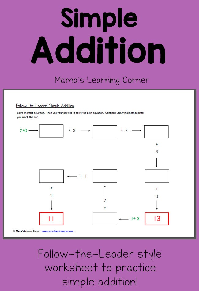 Follow the Leader Simple Addition Mamas Learning Corner