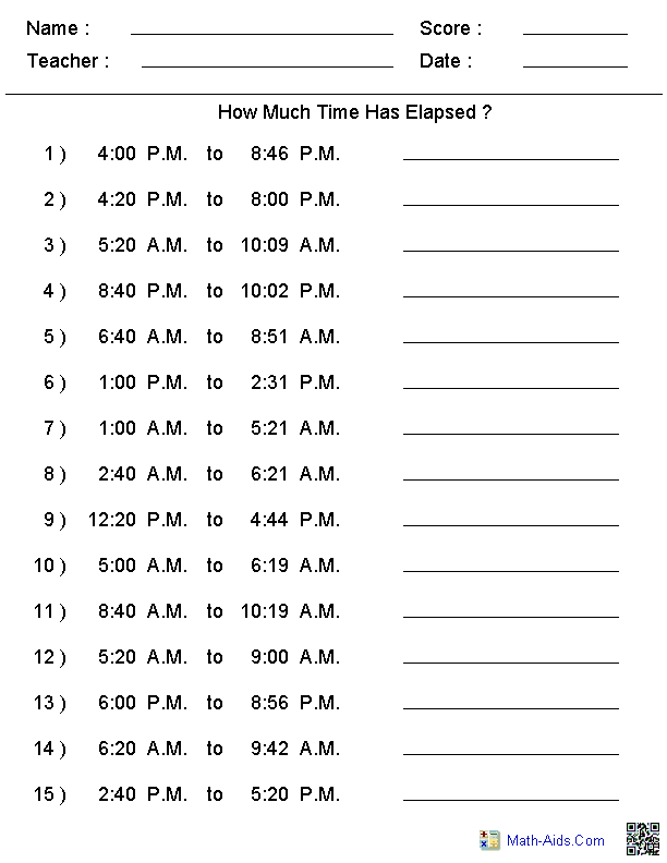 Time Worksheets Time Worksheets for Learning to Tell Time