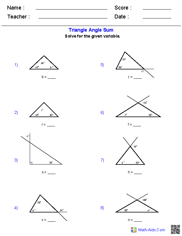 Free worksheets angle sum of quadrilaterals Andrea blog