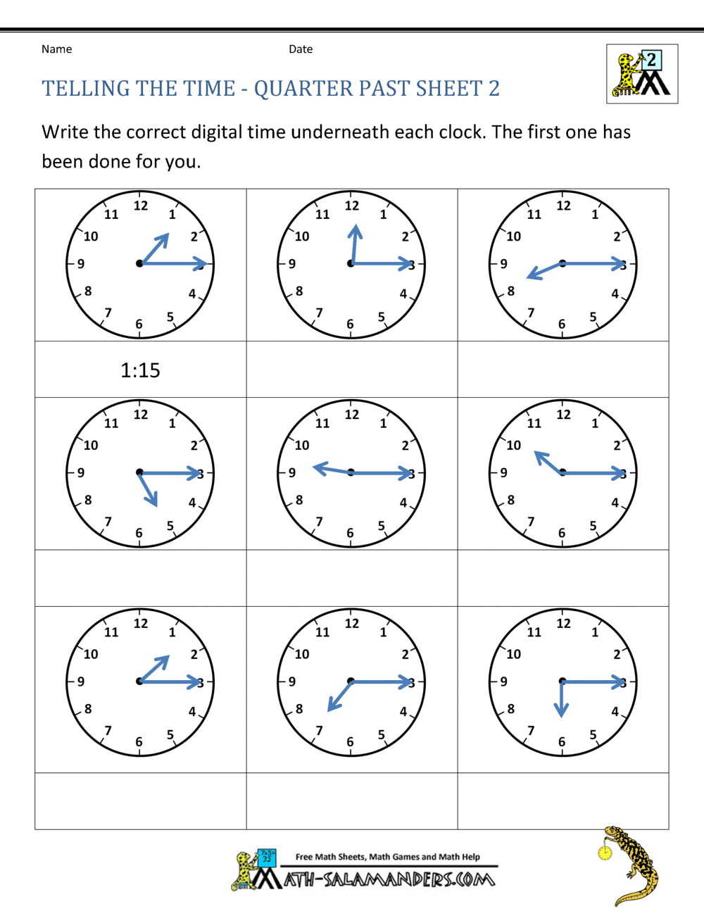Clock Fractions Worksheet worksheets for telling time word problems