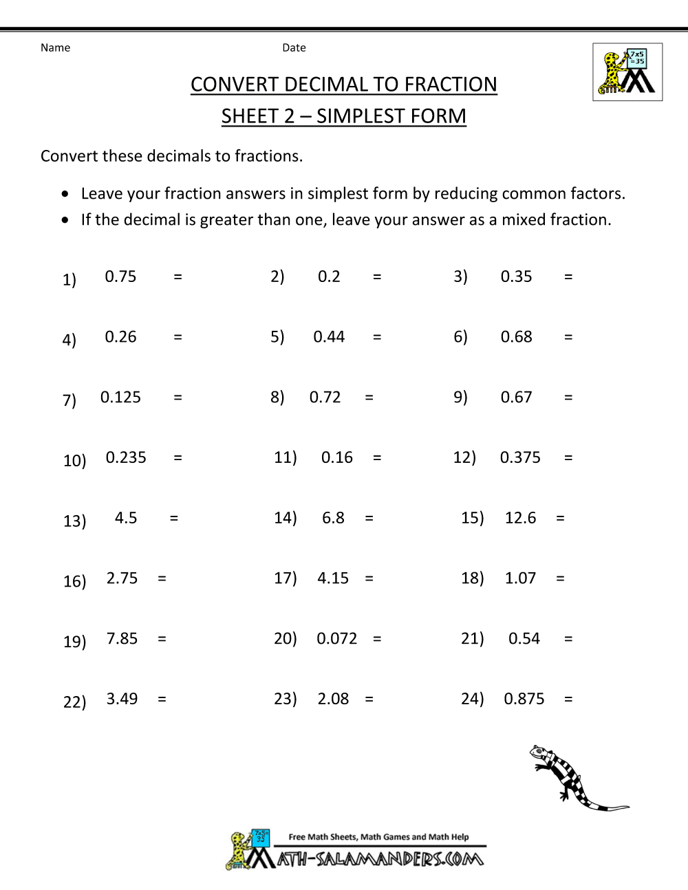 Change The Fraction 8 50 To A Decimal