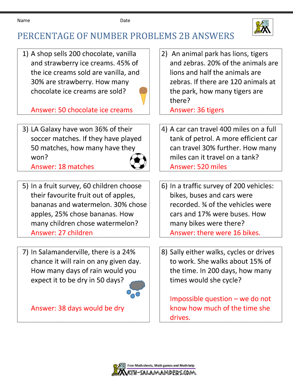 Percentage Word Problems