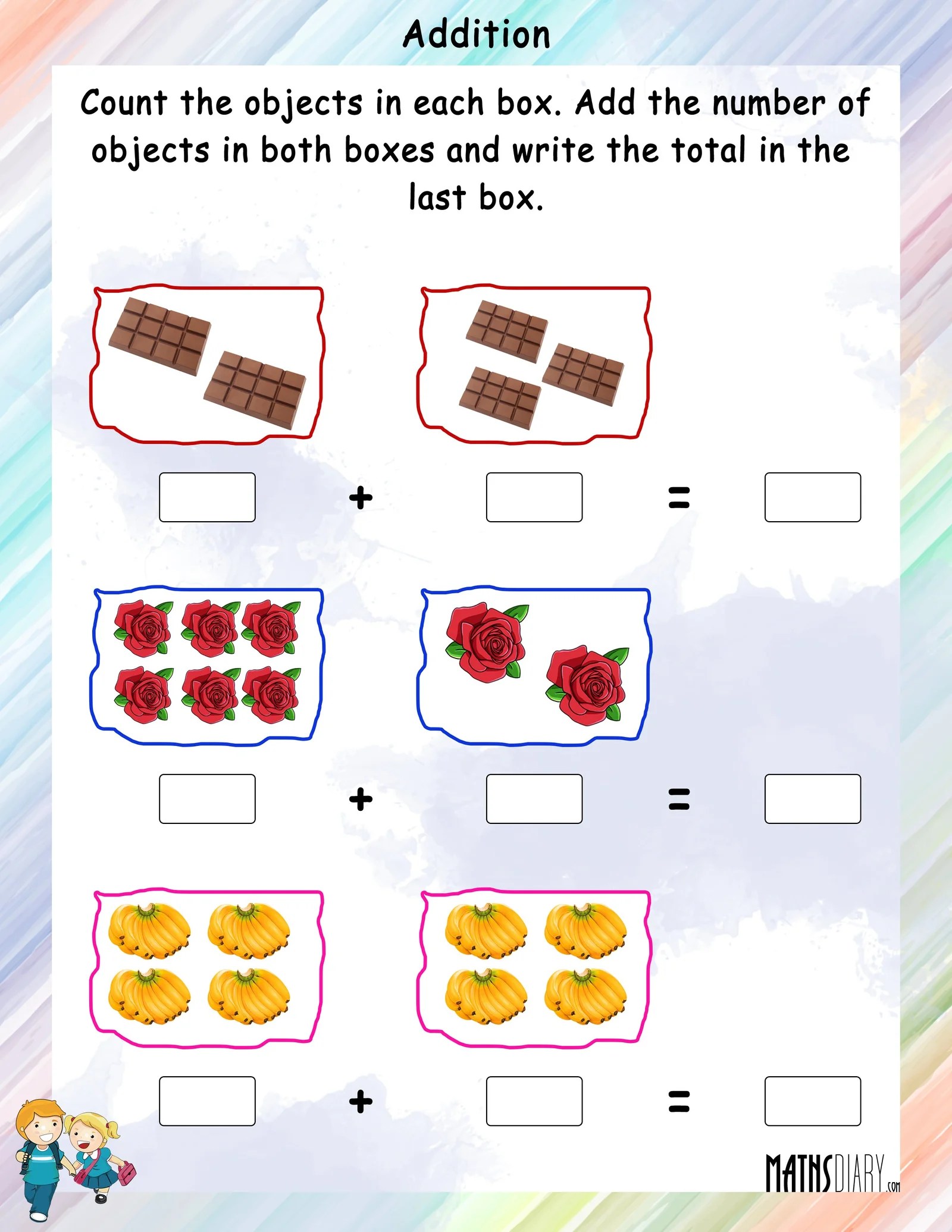 Addition of Objects Math Worksheets