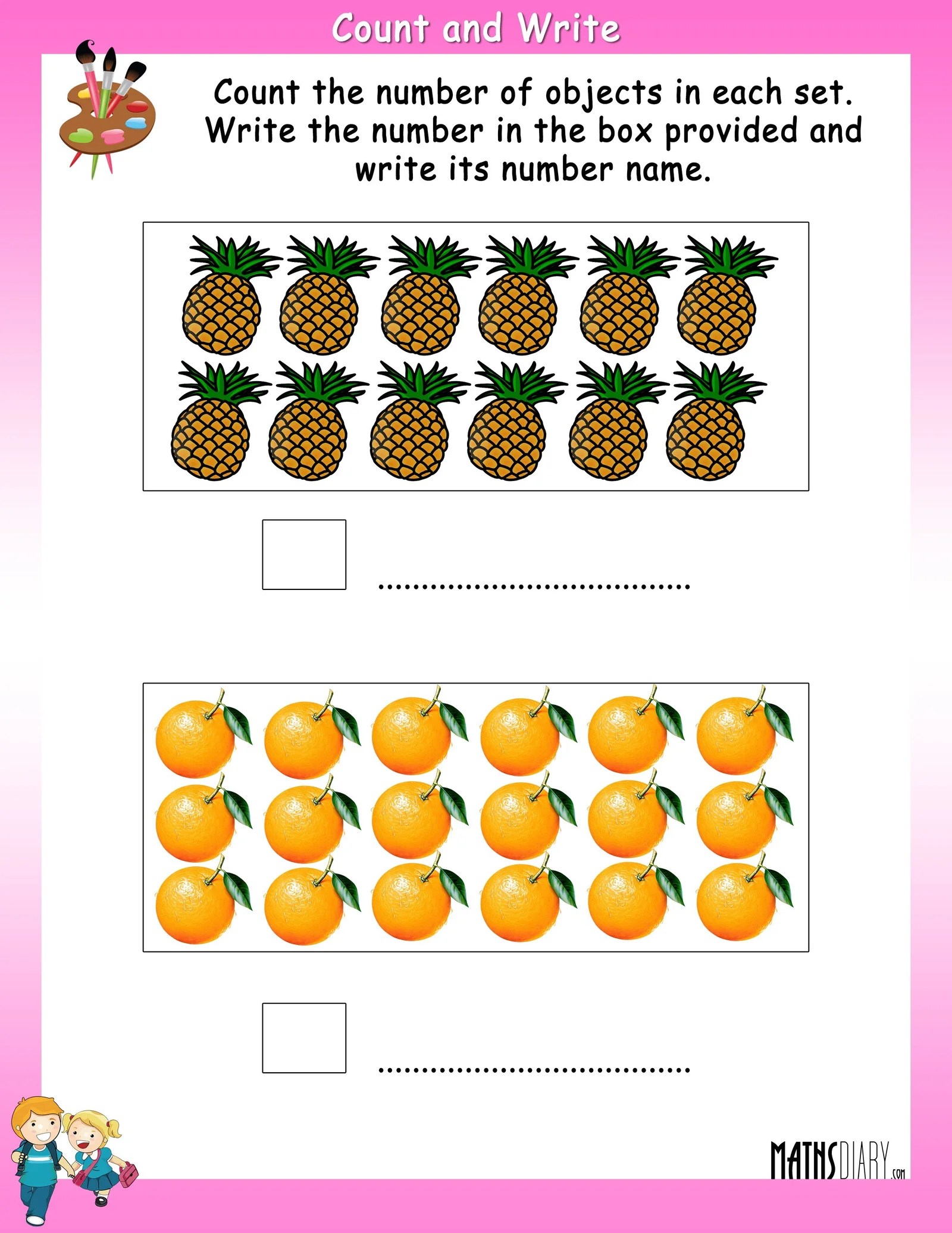 Naming Numbers UKG Math Worksheets