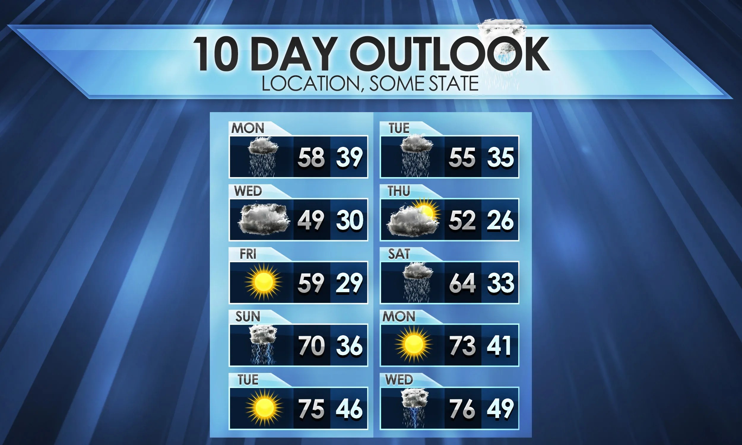 10 Day Template Weather Forecast Graphics