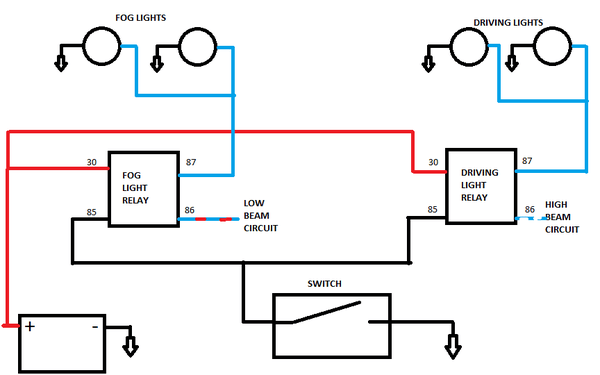 Fog Lights Wiring Diagram With Relay 3 Pin Switch Relay Driv