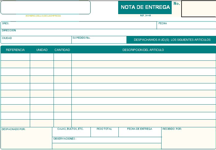 Nota De Entrega De Mercancia En Prestamos dinero extra