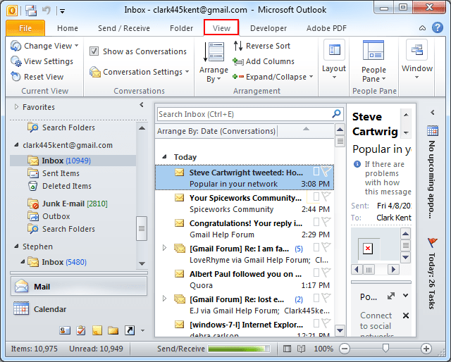 Change Custom View Settings For all Folders in Outlook
