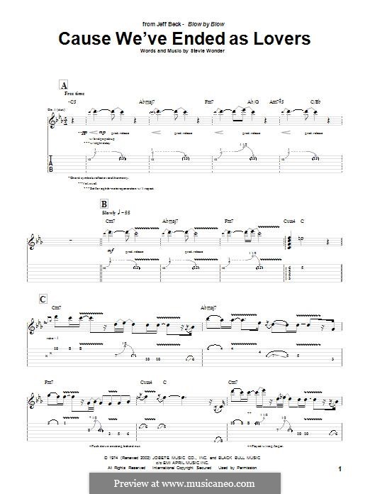 Cause We've Ended as Lovers by S. Wonder sheet music on MusicaNeo