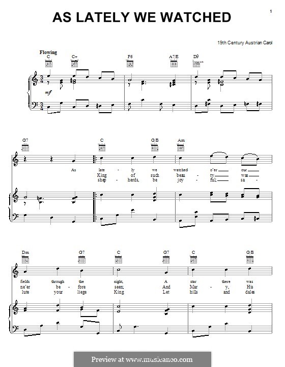 As Lately We Watched by folklore sheet music on MusicaNeo