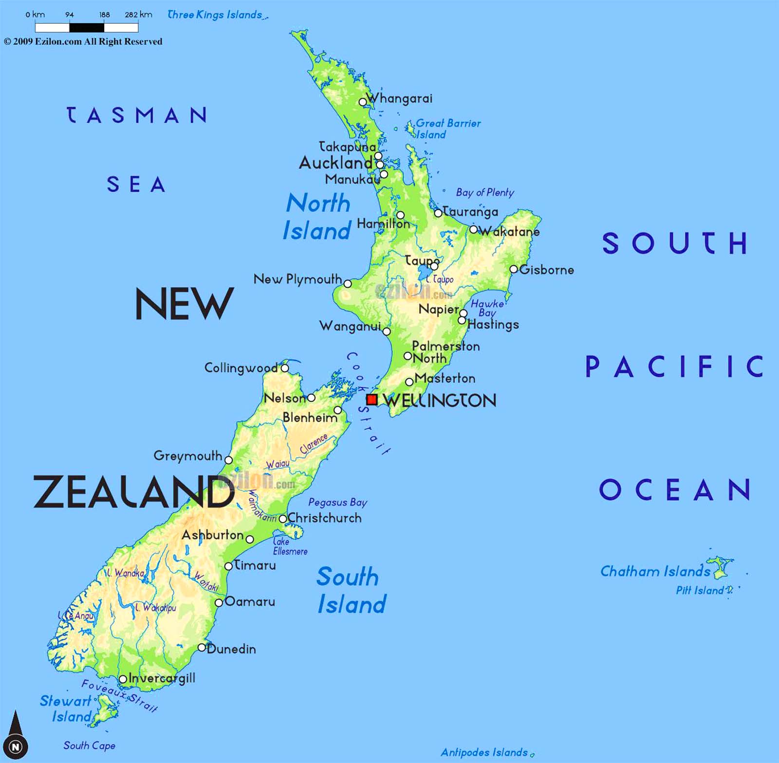 large and detailed new zealand map Travel Around The