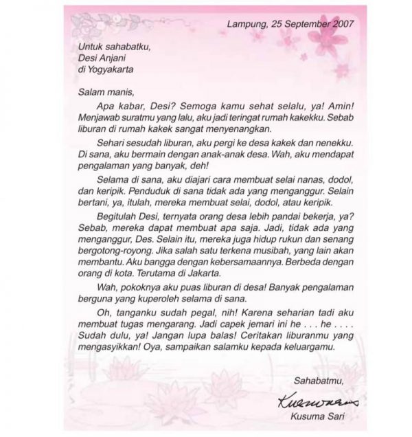 5+ Contoh Surat Pribadi untuk Sahabat, Guru, Ayah, Ibu &amp; Kakak