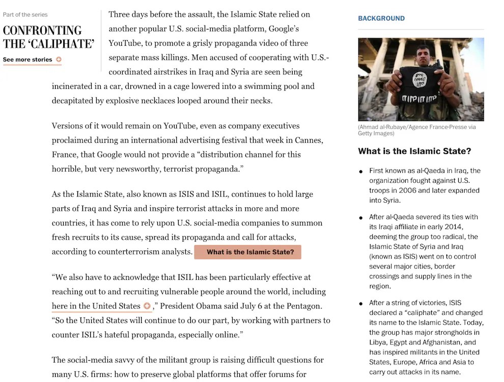 Context is built into a story in The Washington Post’s