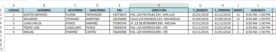 Noticiero Contable — Excel Contrato de trabajo masivos