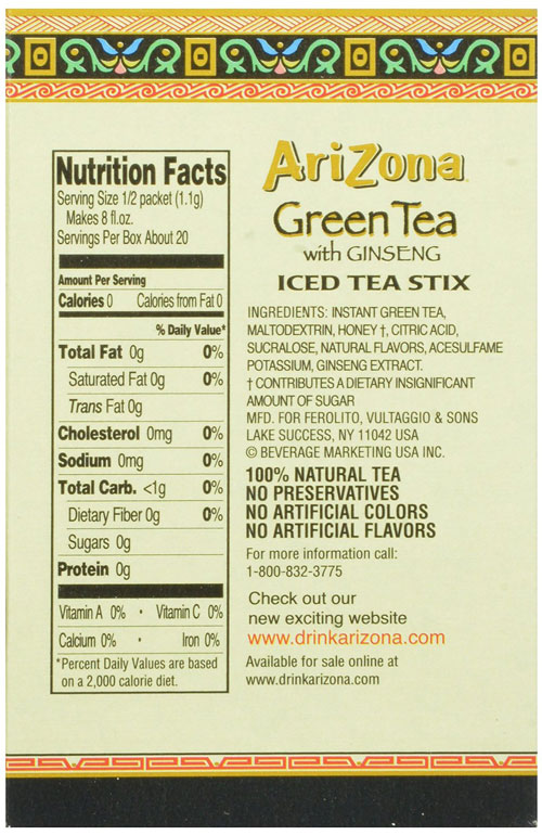 Review Arizona Green Tea with Ginseng and Honey