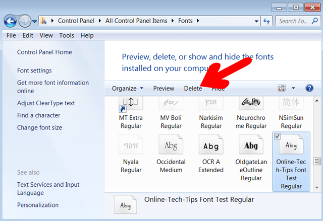 Install and Delete Fonts in Windows 7 the Easy Way