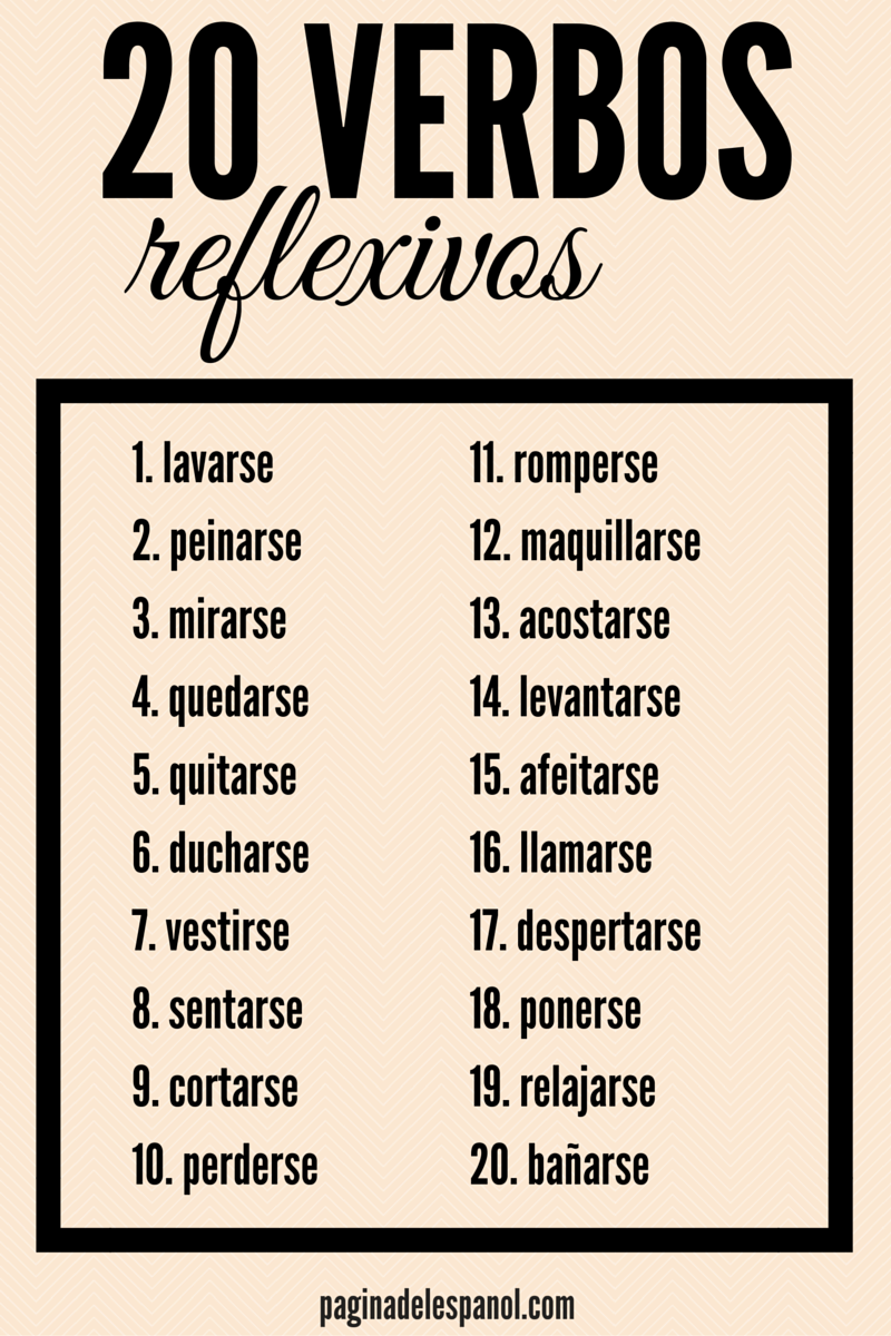 20 verbos reflexivos La página del español