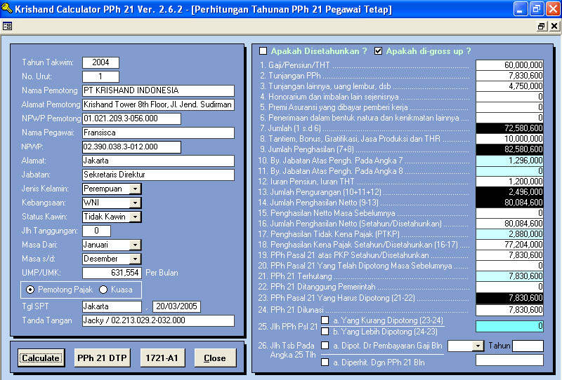 Software Gratis Perhitungan Pajak PPh 21 Download
