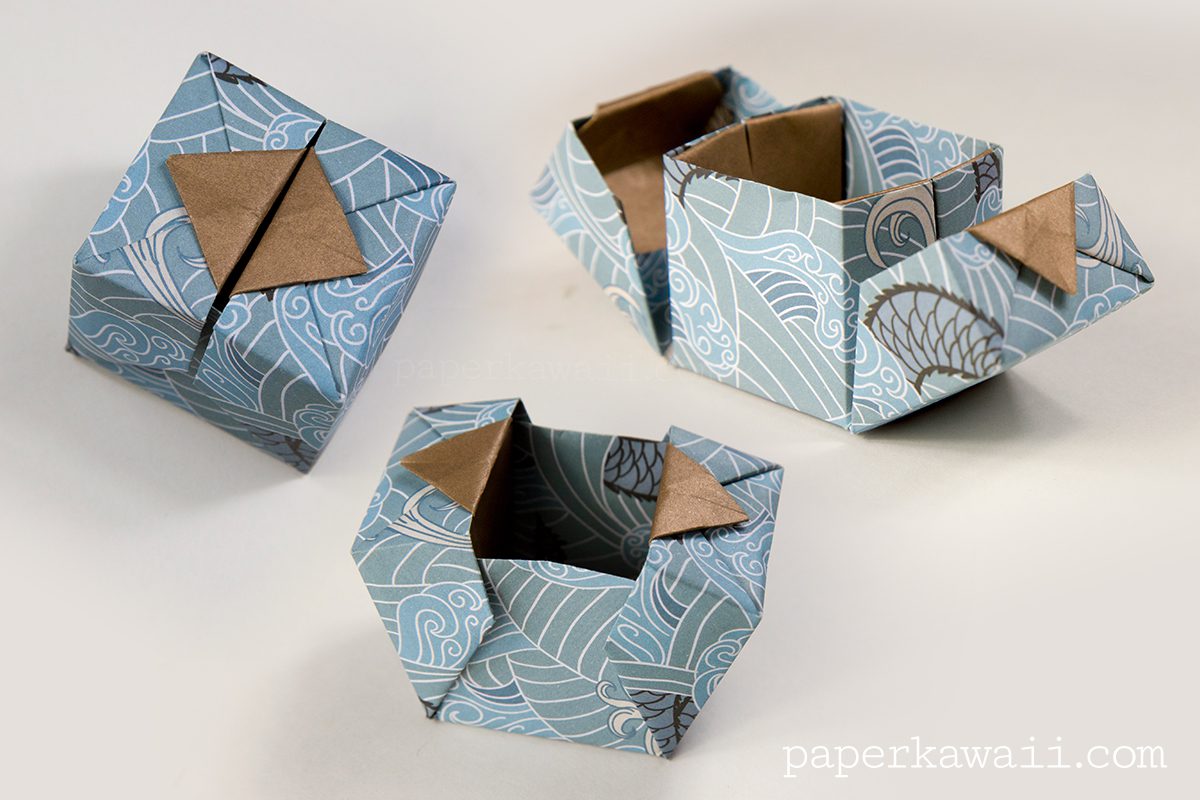 Origami Hinged Box Video Tutorial Paper Kawaii