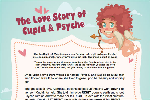 A Valentine Left Right Game The Love Story of Cupid and