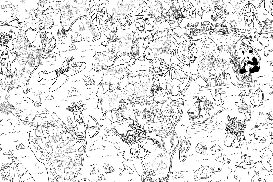 Coloriage géant personnalisé pour Ficello Petits canaillous