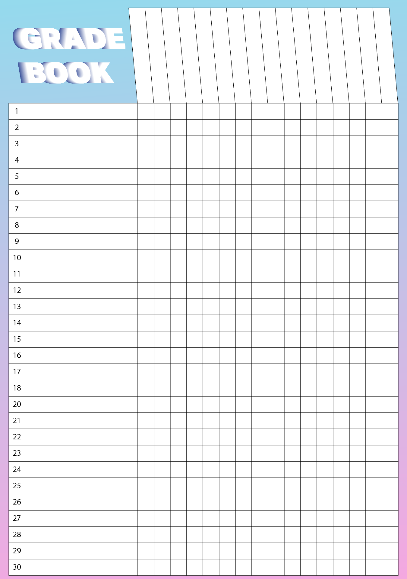 9 Best Images of Printable Grade Sheets For Teachers Printable Grade