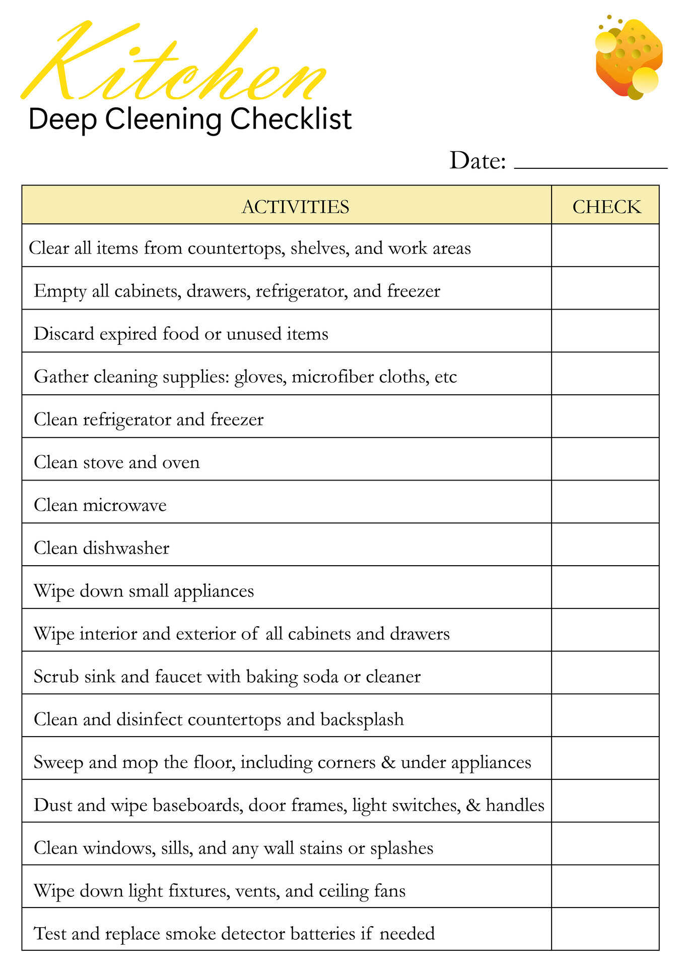 8 Best Images of Housekeeping Cleaning Checklist Printable